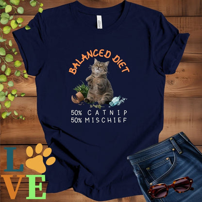 Tabby Cat Balanced Diet Tee