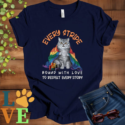 Tabby Cat LGBTQ+ Flag Tee