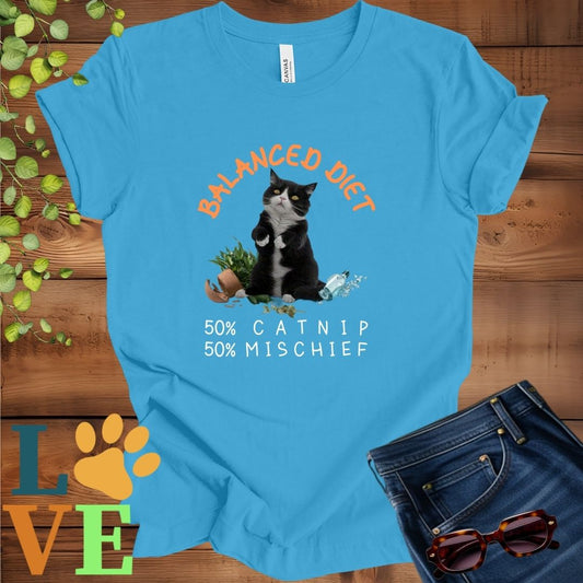 Tuxedo Cat Balanced Diet Tee