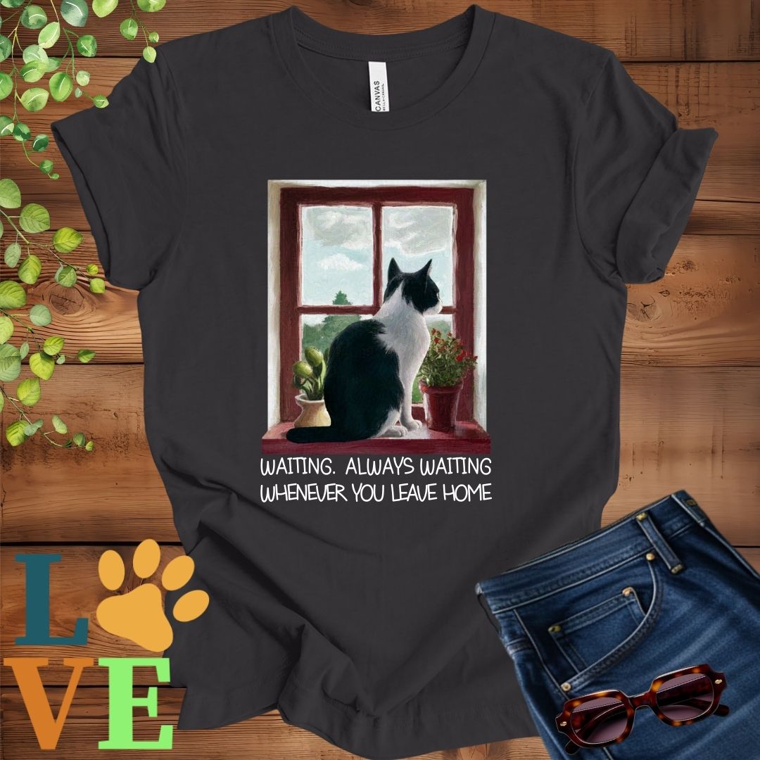 Tuxedo Cat Waiting Tee
