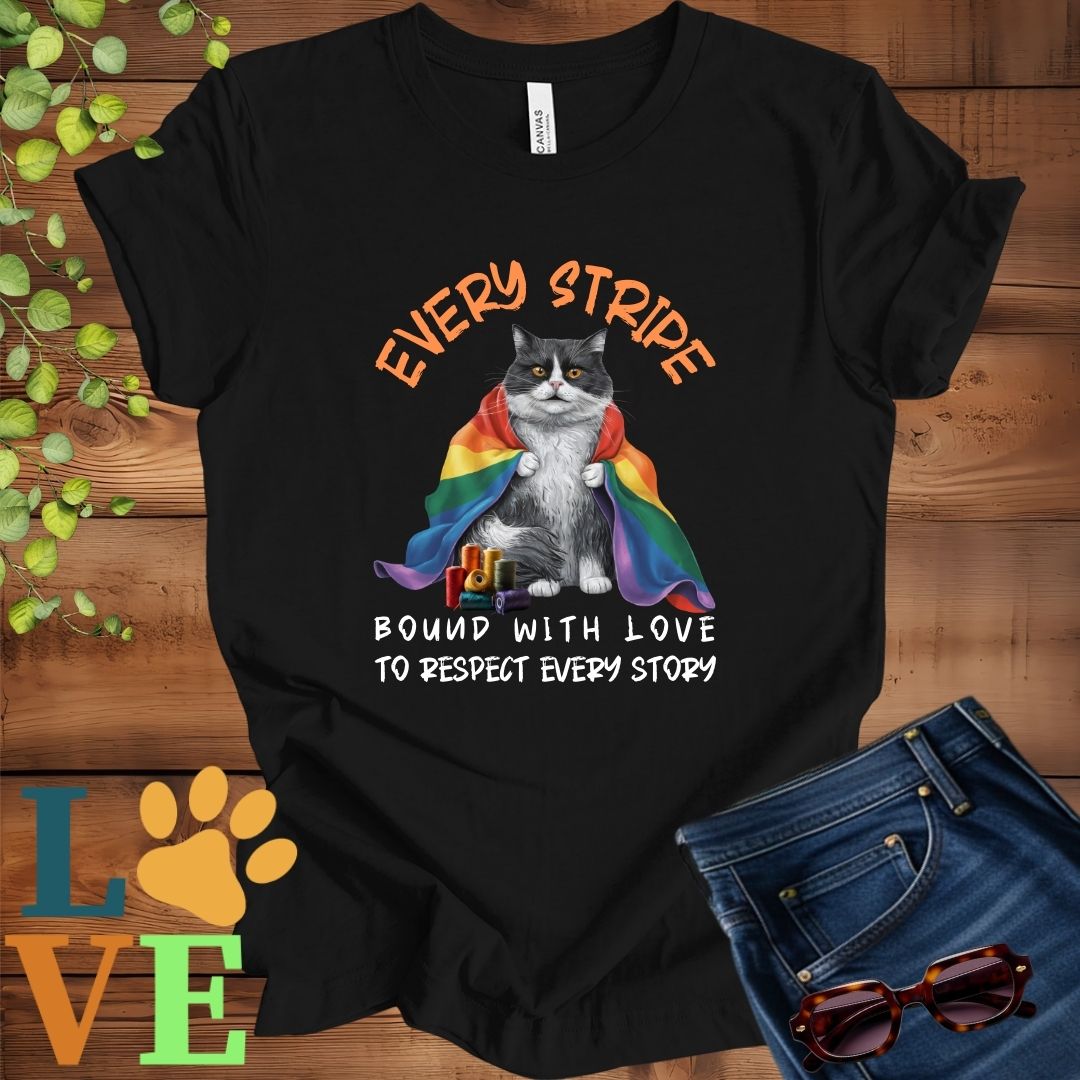 Tuxedo Cat LGBTQ+ Flag Tee