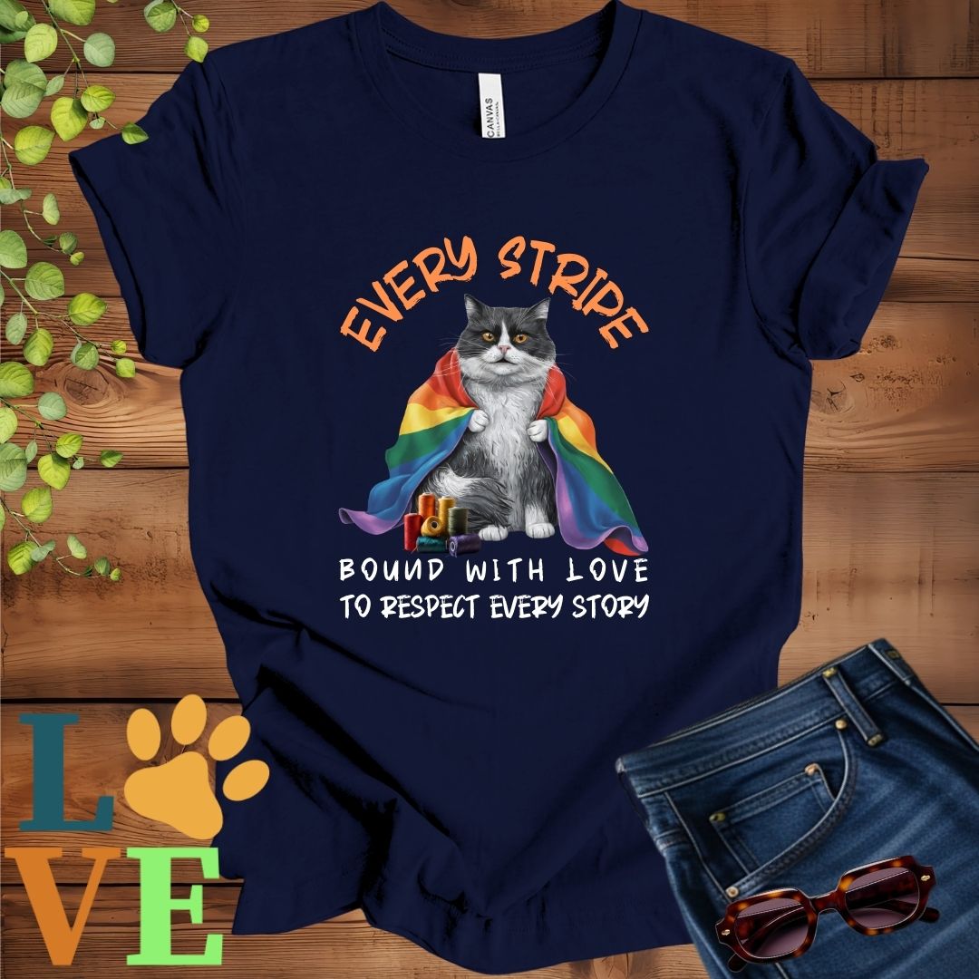 Tuxedo Cat LGBTQ+ Flag Tee