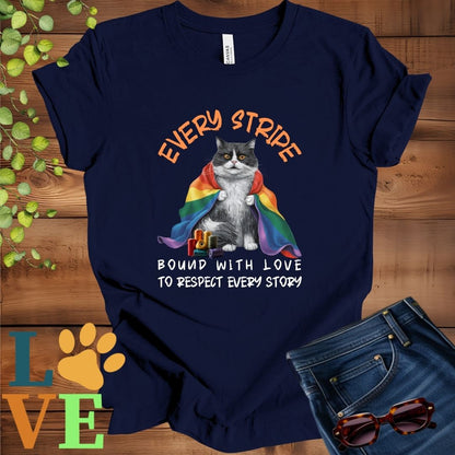 Tuxedo Cat LGBTQ+ Flag Tee