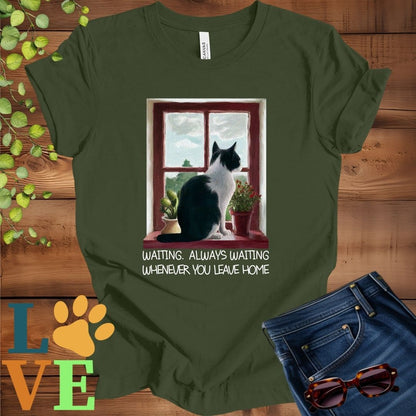 Tuxedo Cat Waiting Tee