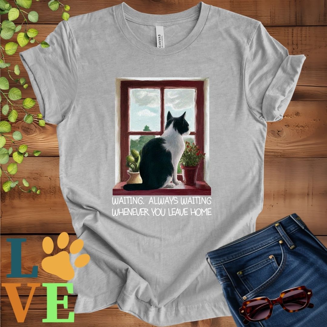 Tuxedo Cat Waiting Tee