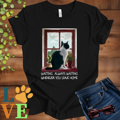 Tuxedo Cat Waiting Tee