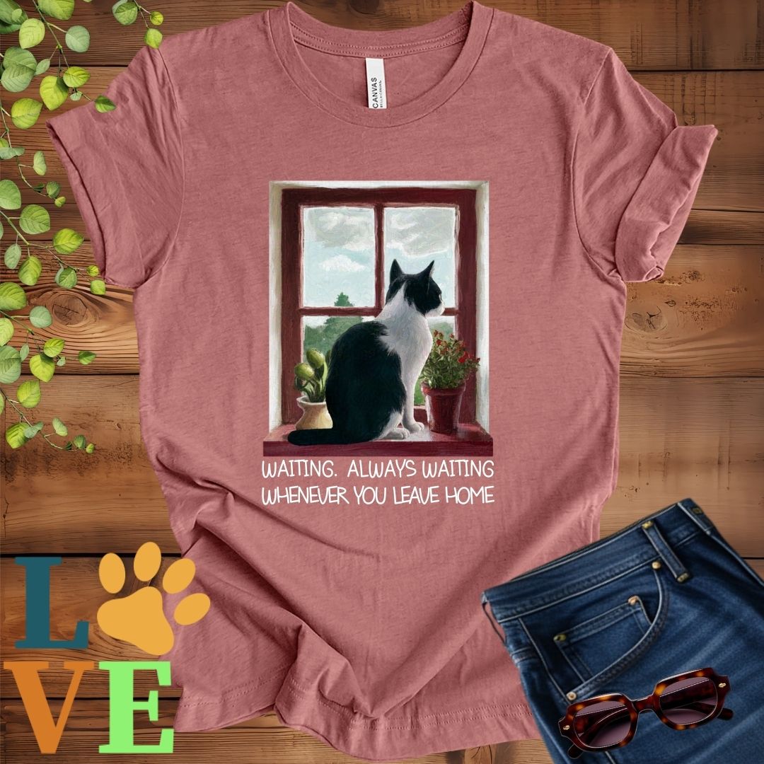 Tuxedo Cat Waiting Tee