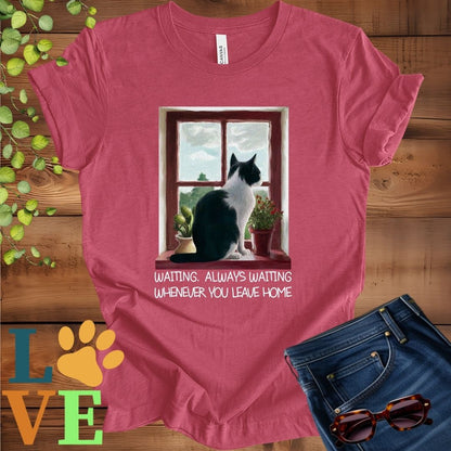 Tuxedo Cat Waiting Tee