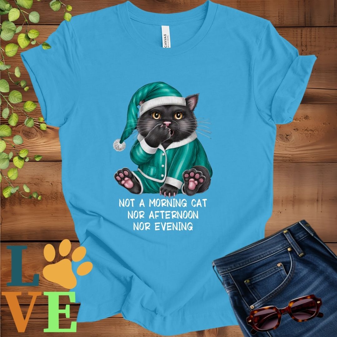 Yawning Black Cat Tee