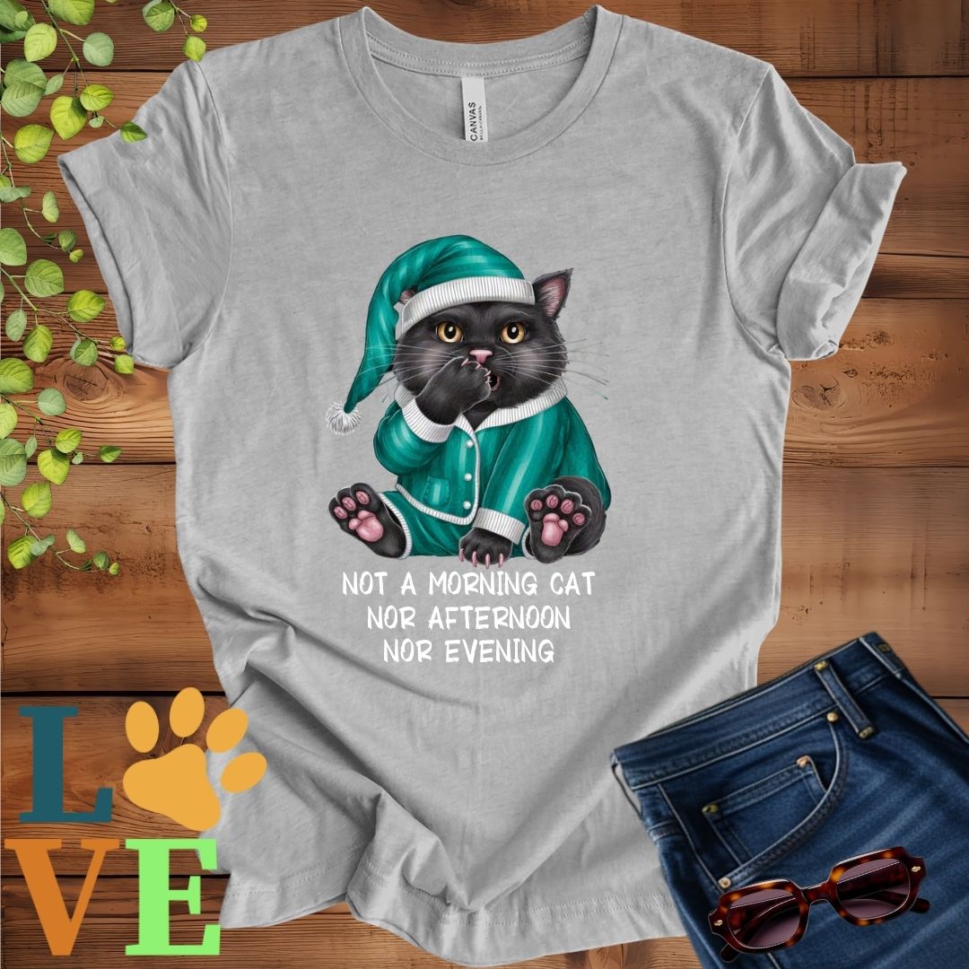 Yawning Black Cat Tee