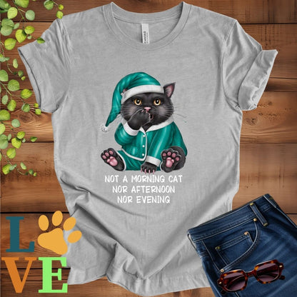 Yawning Black Cat Tee