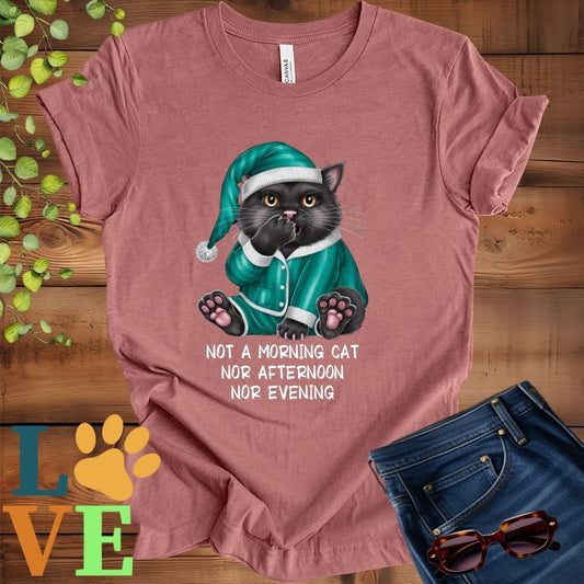 Yawning Black Cat Tee