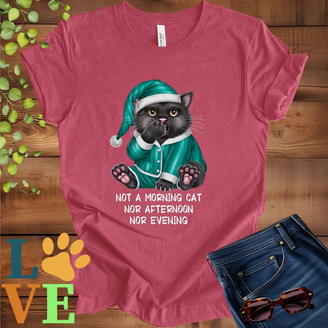 Yawning Black Cat Tee
