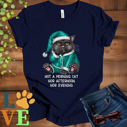 Yawning Black Cat Tee