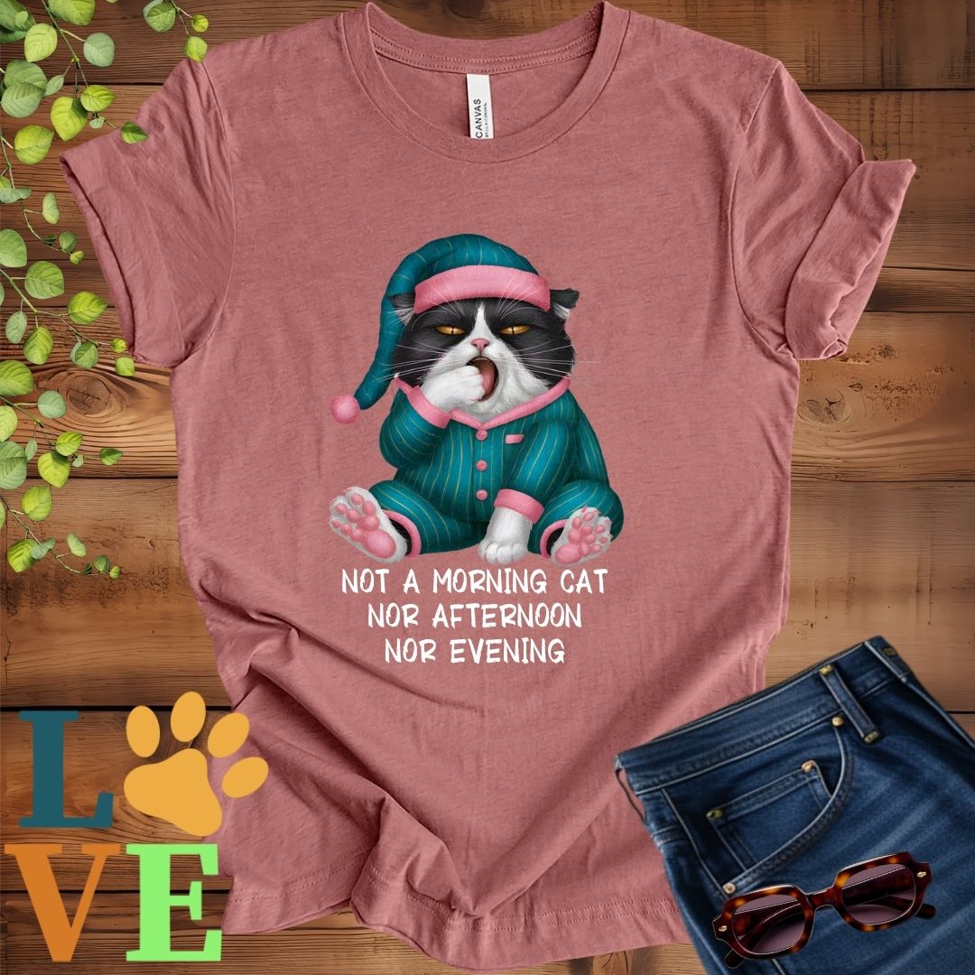 Yawning Tuxedo Cat Tee