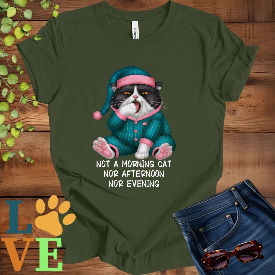 Yawning Tuxedo Cat Tee
